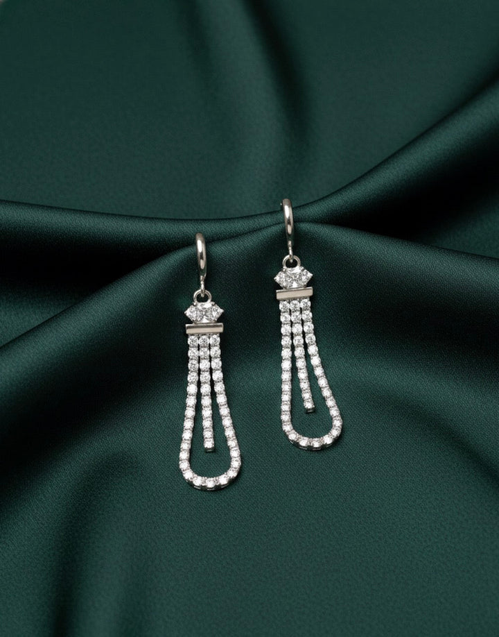 American Diamond Tassels Earrings