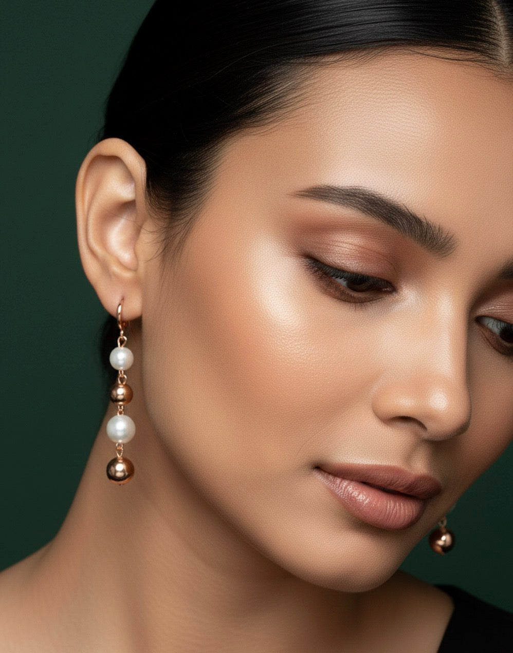 Fancy Gold & White Pearls Earrings