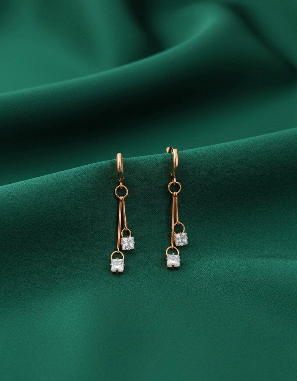 Gold Plated Diamond Tassels Earrings