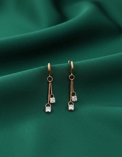 Gold Plated Diamond Tassels Earrings