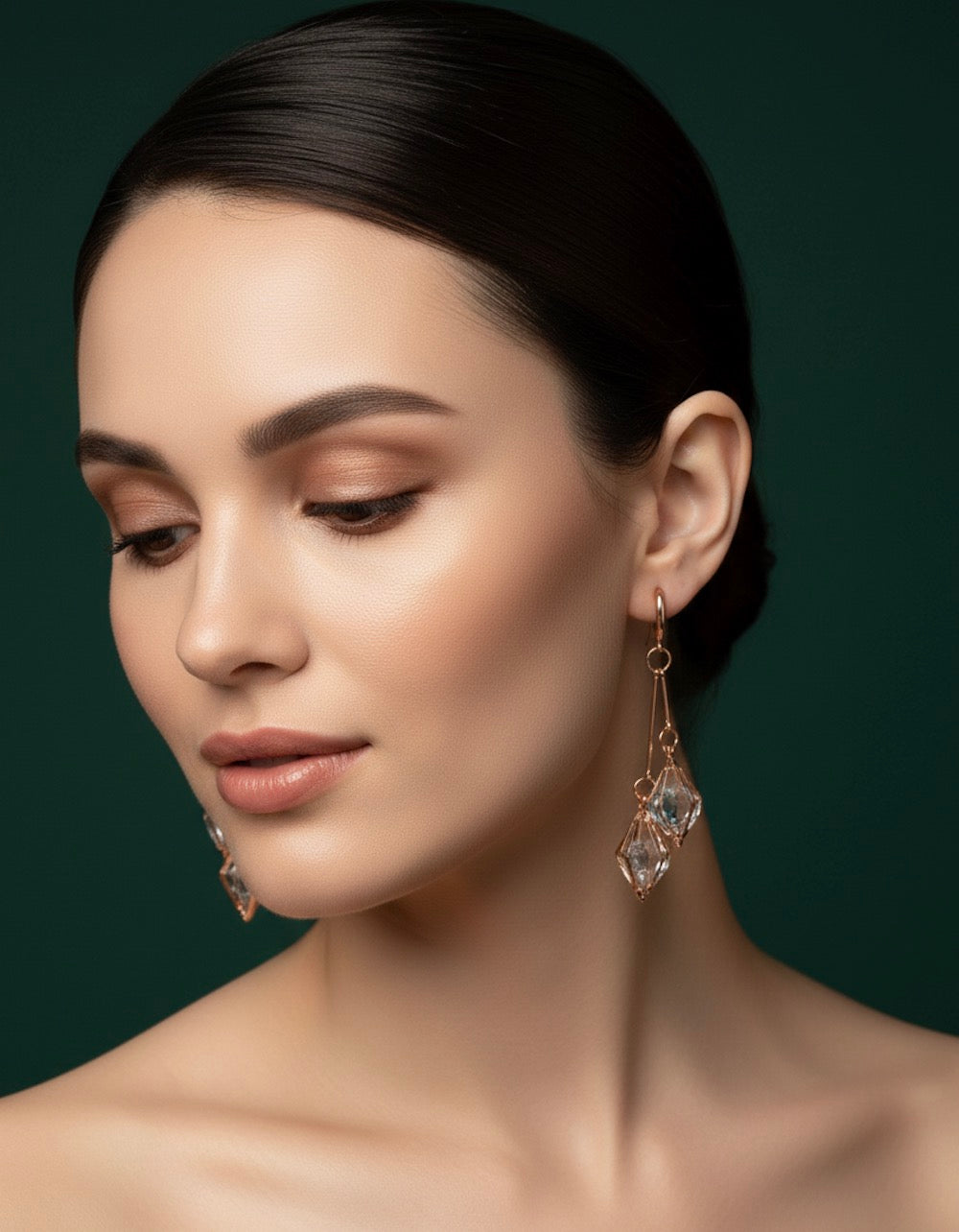 Rose Gold Fancy Beaded Tassels Earrings