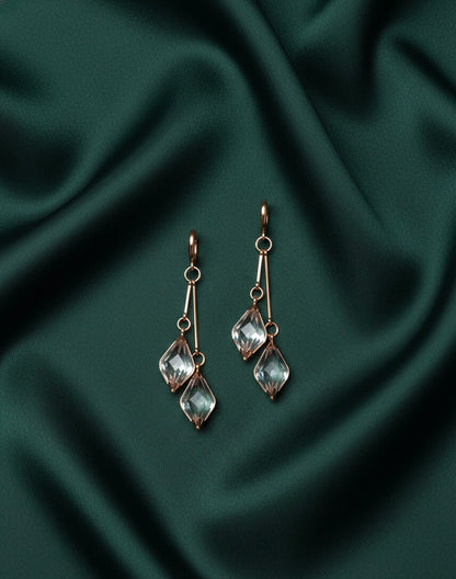 Rose Gold Fancy Beaded Tassels Earrings