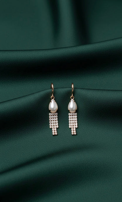 Rose Gold Pearl & Diamond Tassels