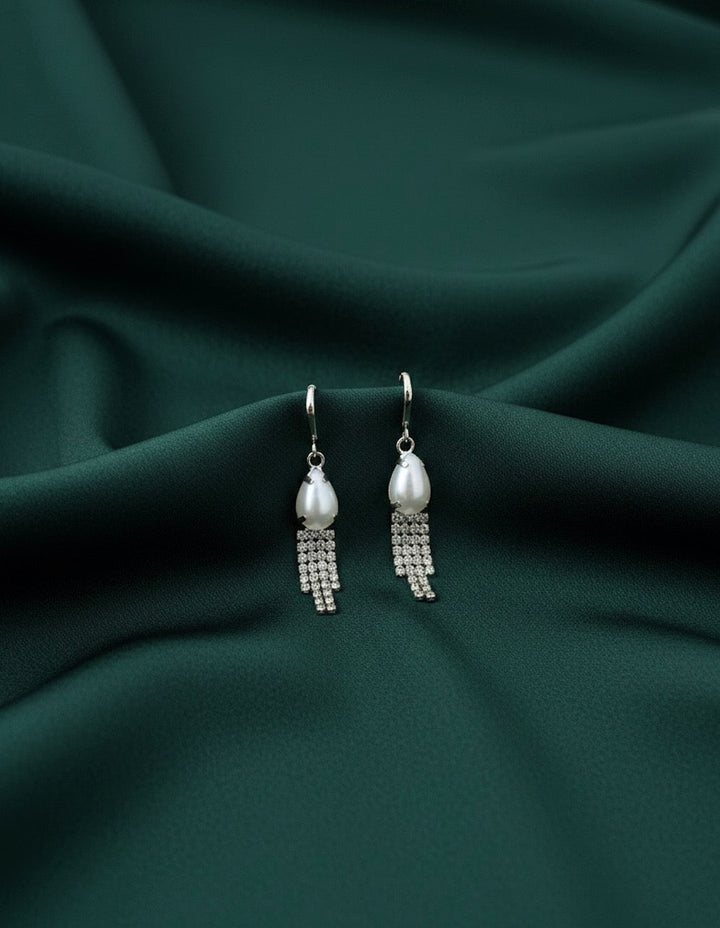 Silver Pearl &amp; Diamond Tassels