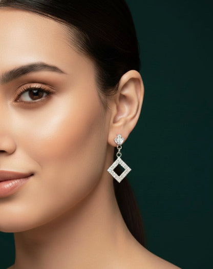 Artificial Diamond Drop Earrings