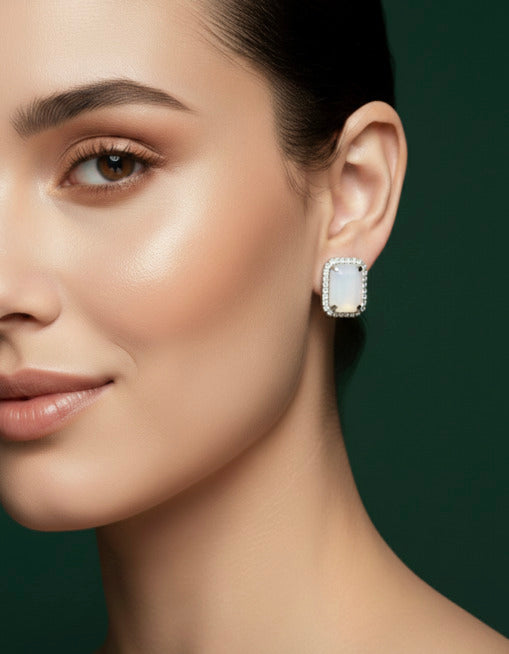 Unique Beaded &amp; Diamond Studs