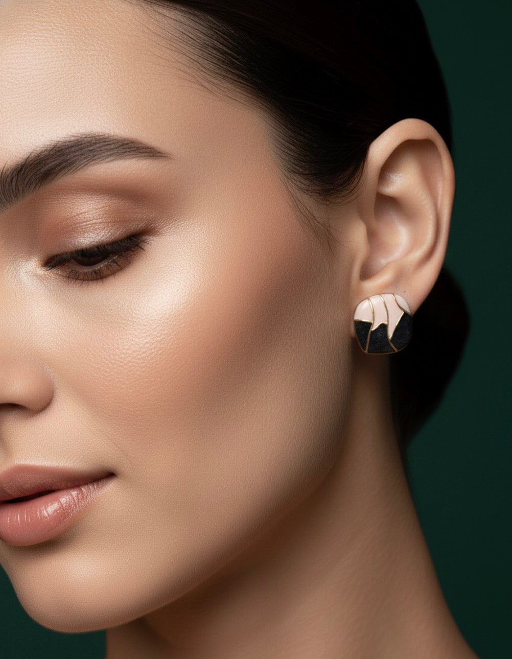 White & Black Fancy Studs