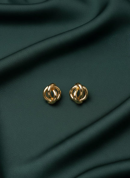 Golden Round Twisted Studs