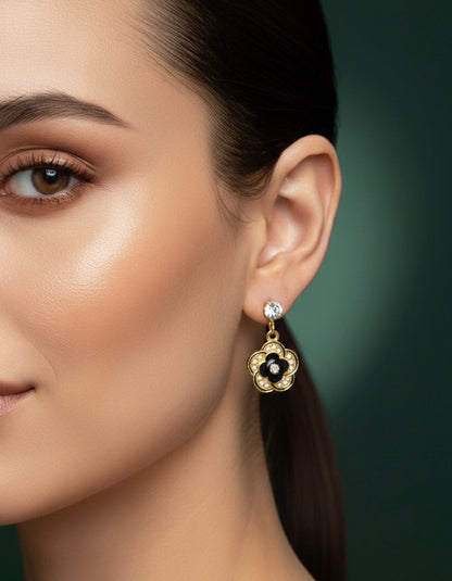 Beautiful Golden Flower Shaped Earrings