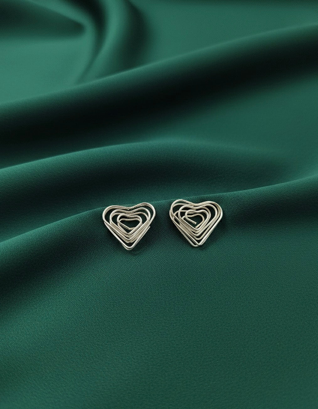 Silver Plated Heart Shaped Studs