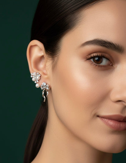 Pack Of 3 Silver Plated Fancy Studs