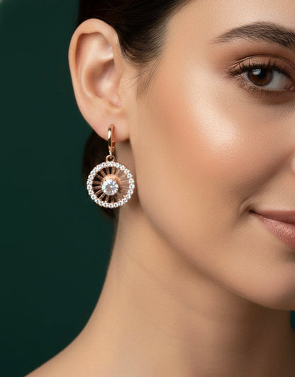 Rose Gold Plated Circular Shaped Earrings