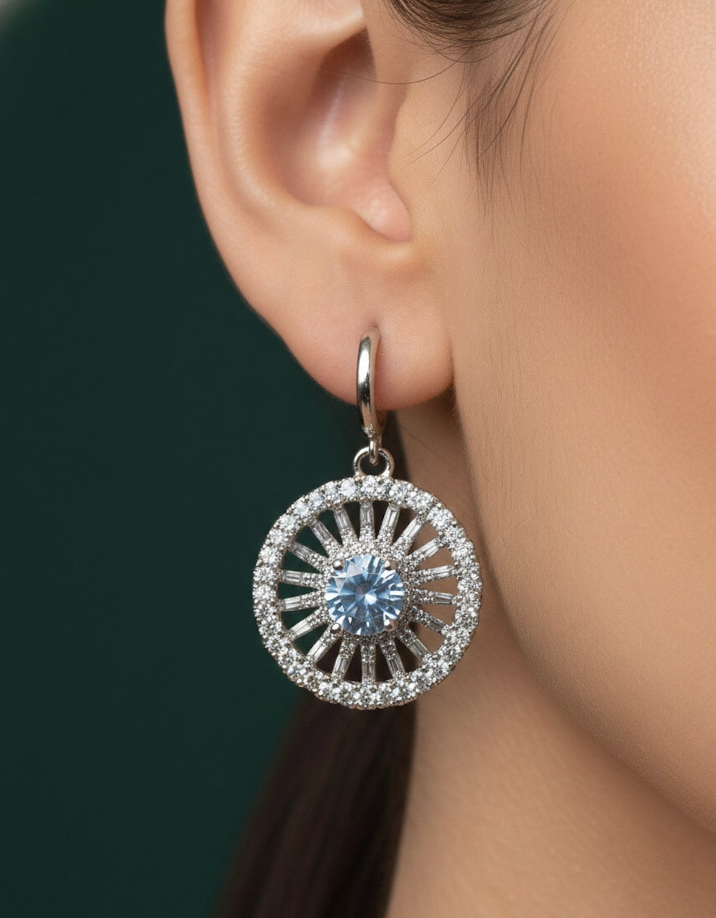 Silver Plated Circular Shaped Earrings
