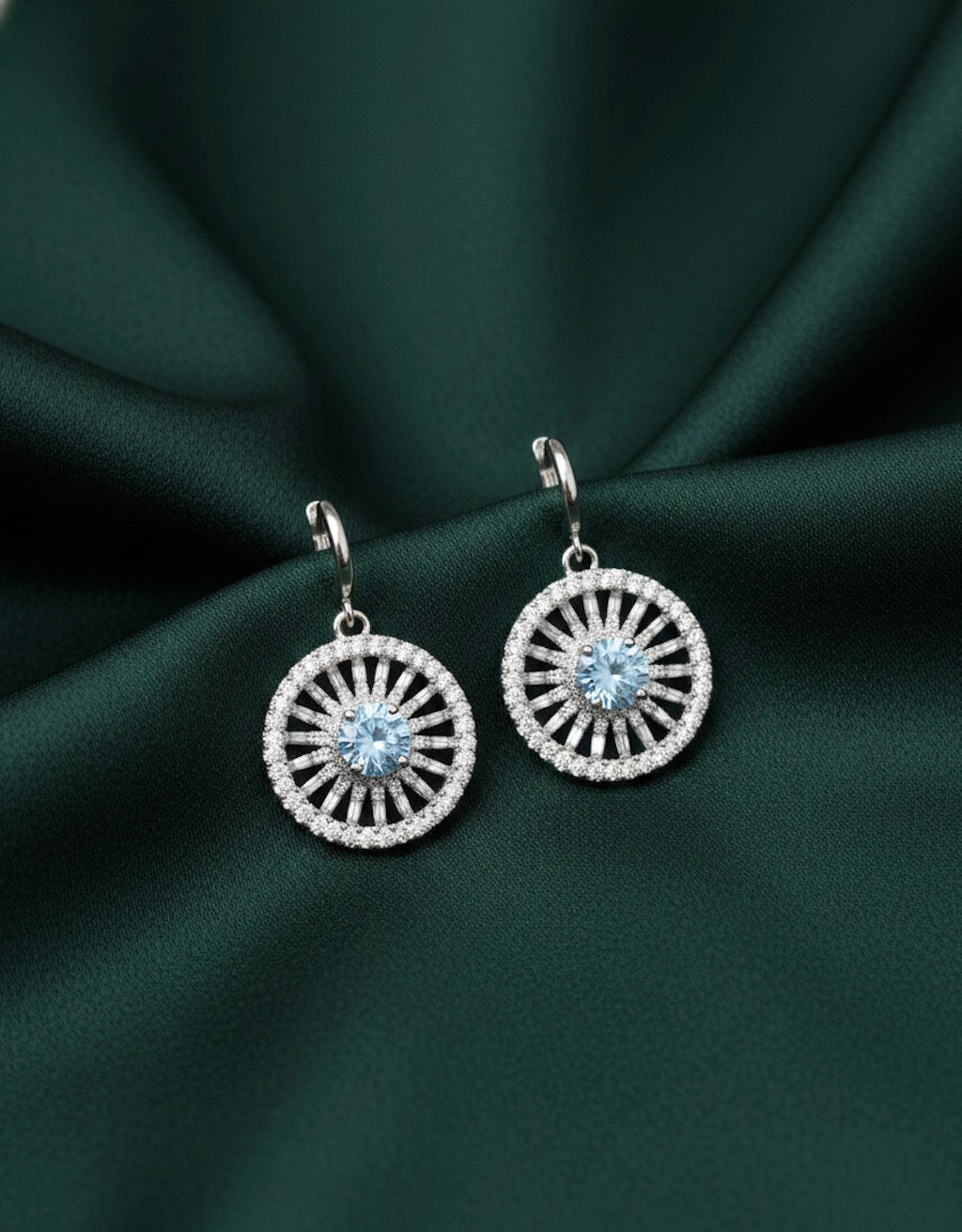 Silver Plated Circular Shaped Earrings