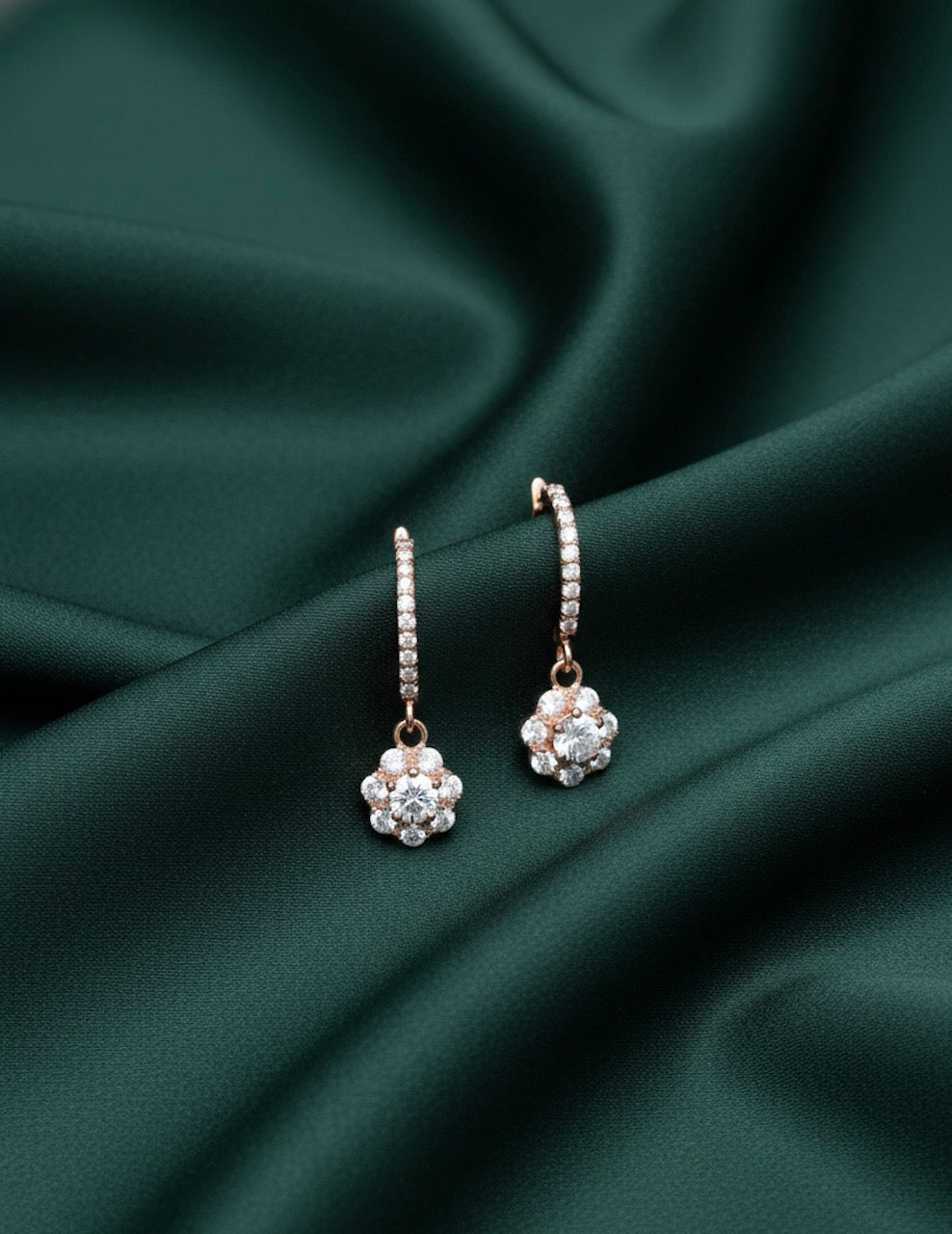 Gold Plated Diamond Hoops