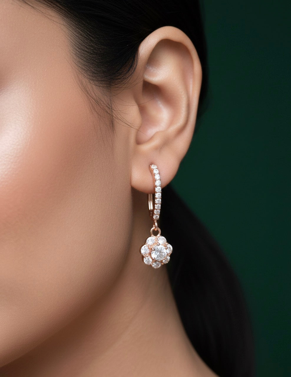 Gold Plated Diamond Hoops