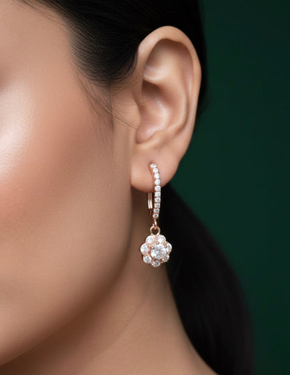 Gold Plated Diamond Hoops