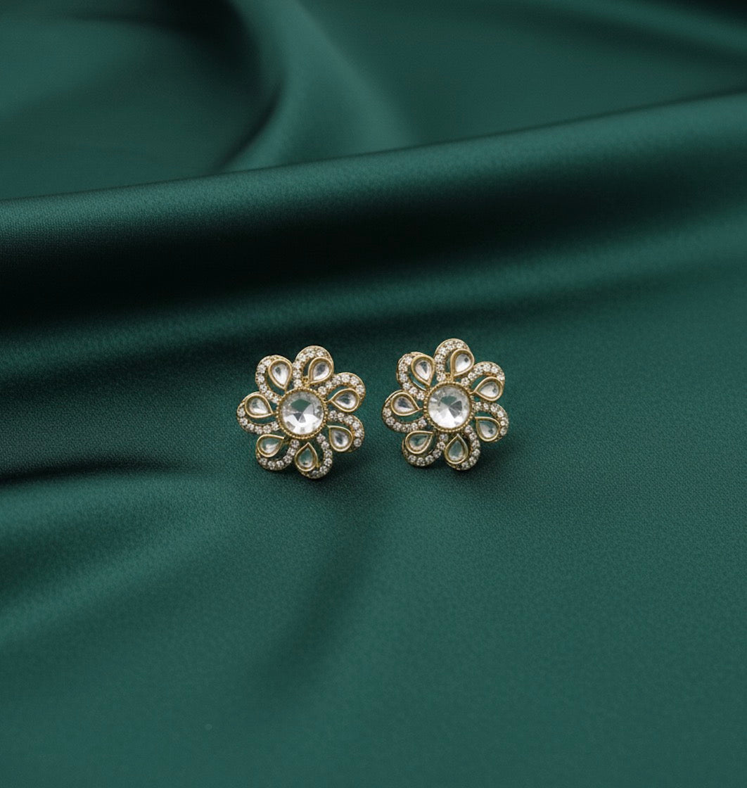 Beautiful Kundan Beaded Studs