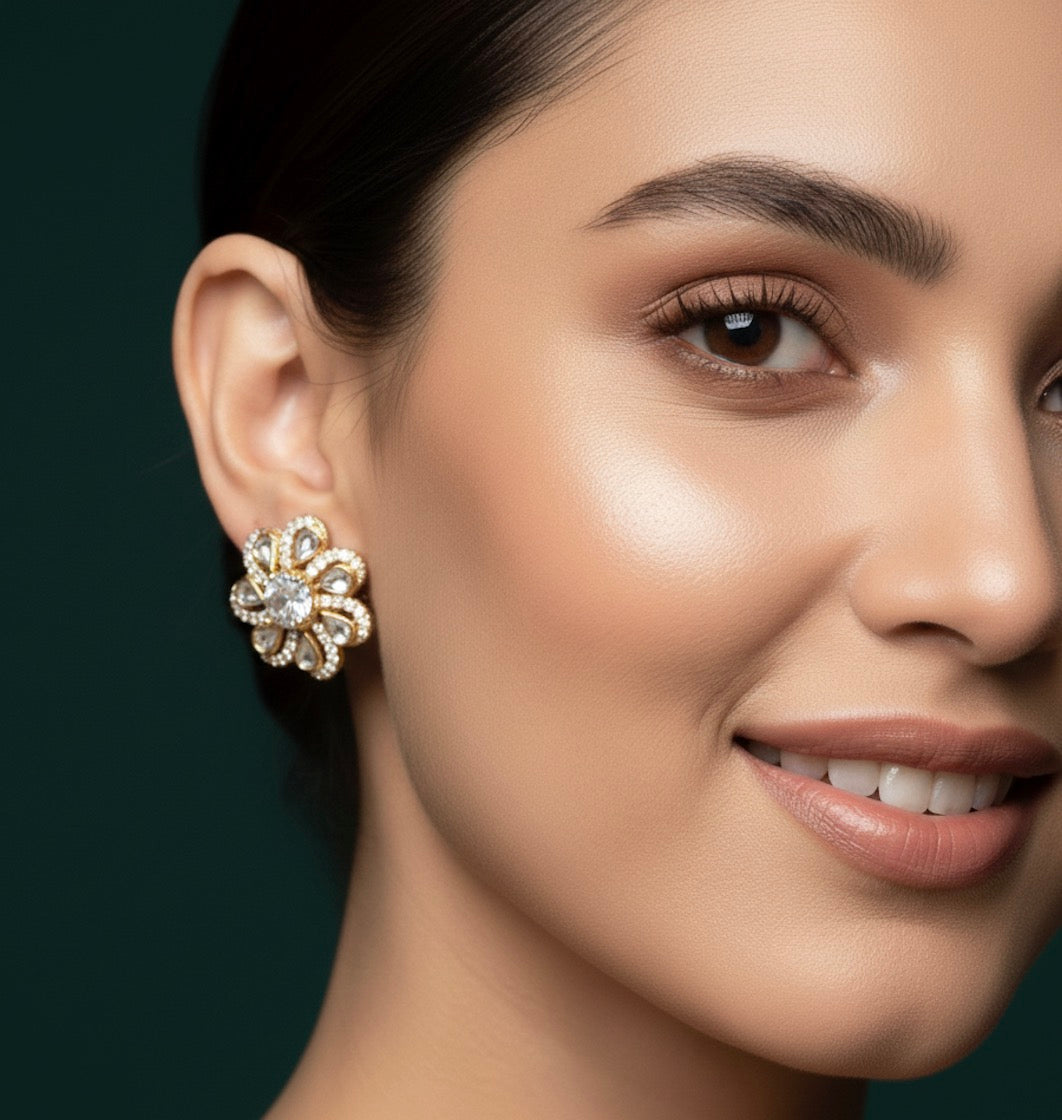Beautiful Kundan Beaded Studs