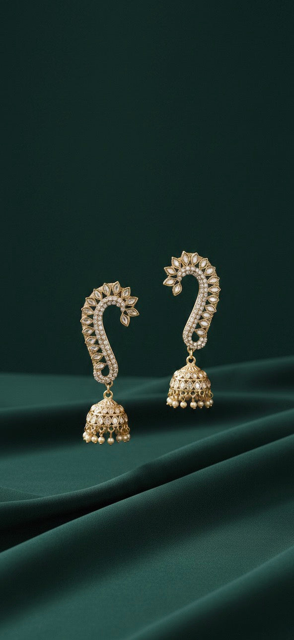 Golden Ethnic Ear cuff Jhumki