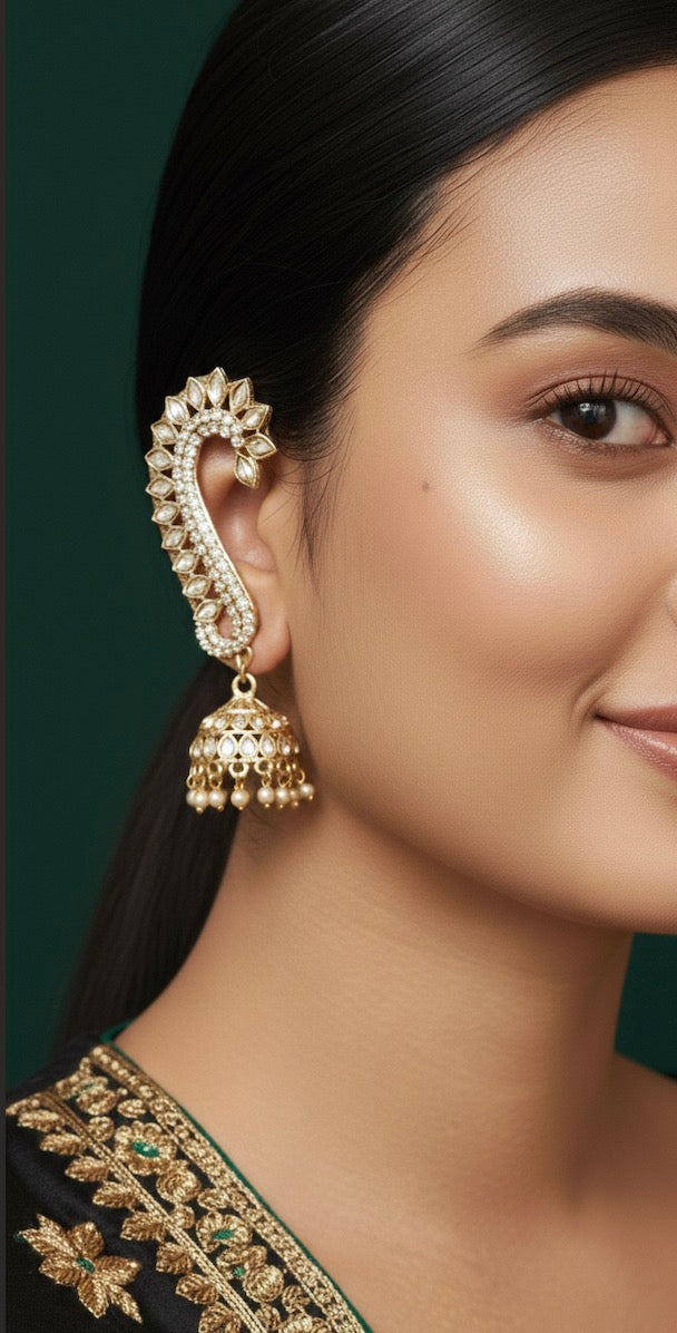 Golden Ethnic Ear cuff Jhumki