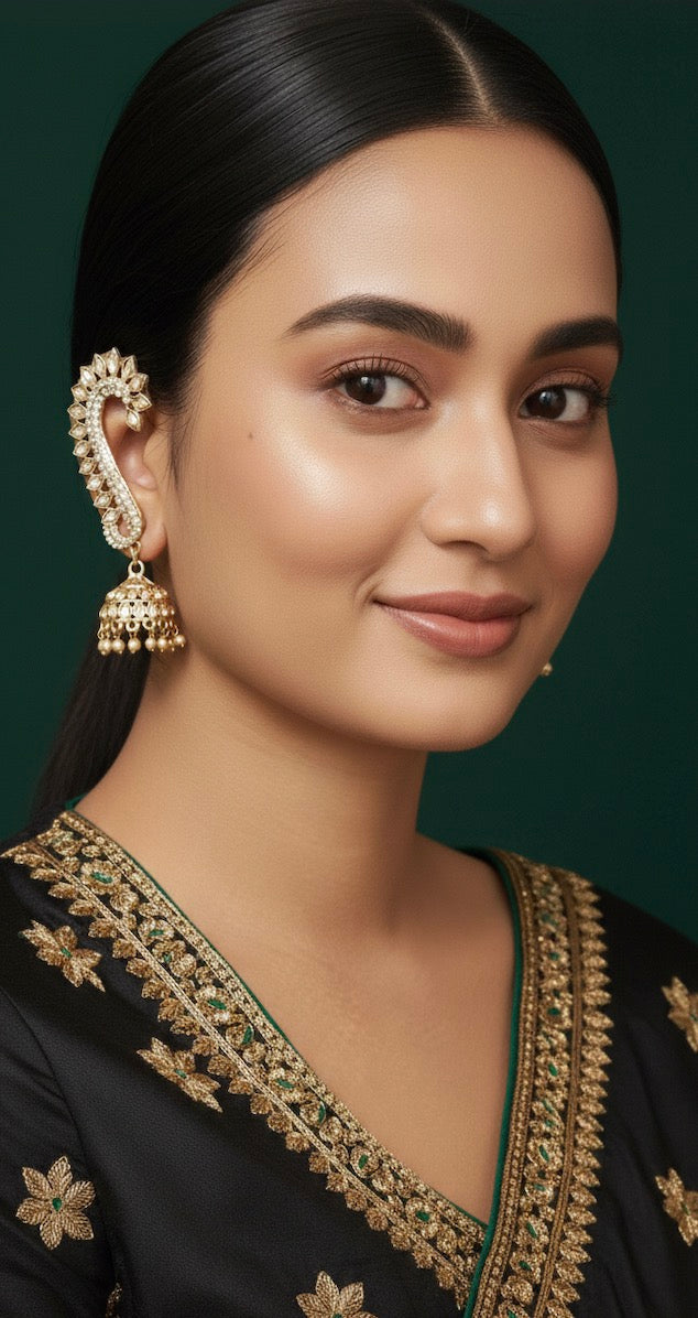 Golden Ethnic Ear cuff Jhumki