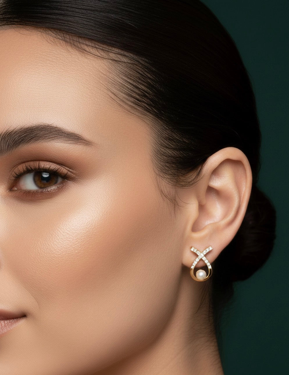 Beautiful Golden Diamond Earrings