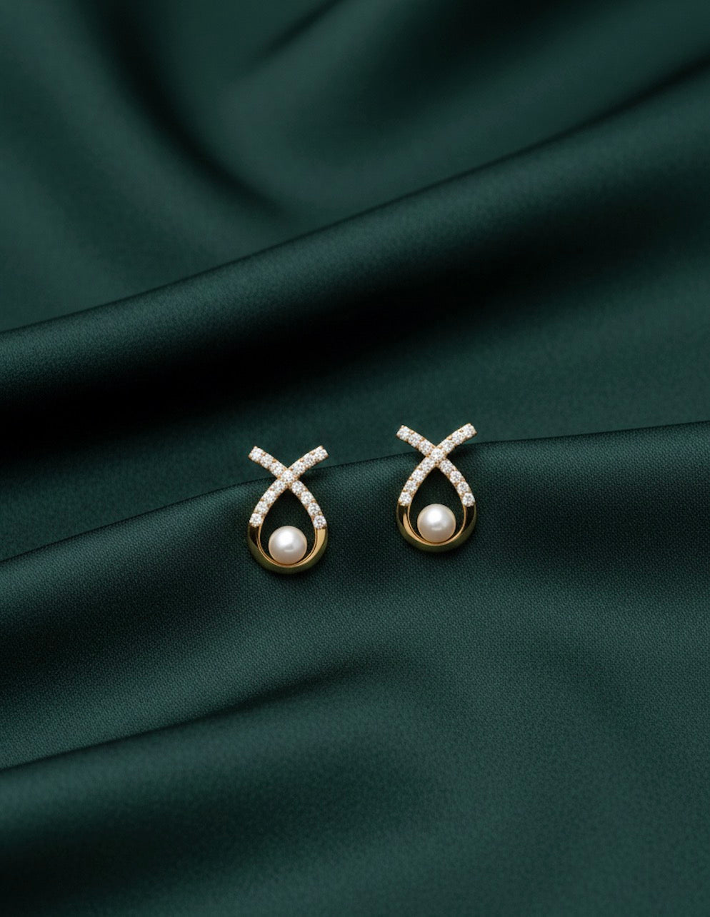 Beautiful Golden Diamond Earrings