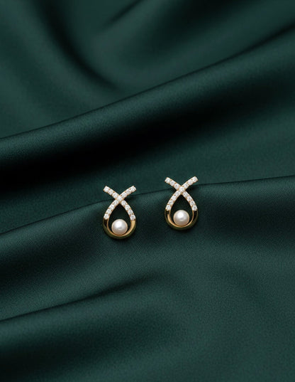 Beautiful Golden Diamond Earrings