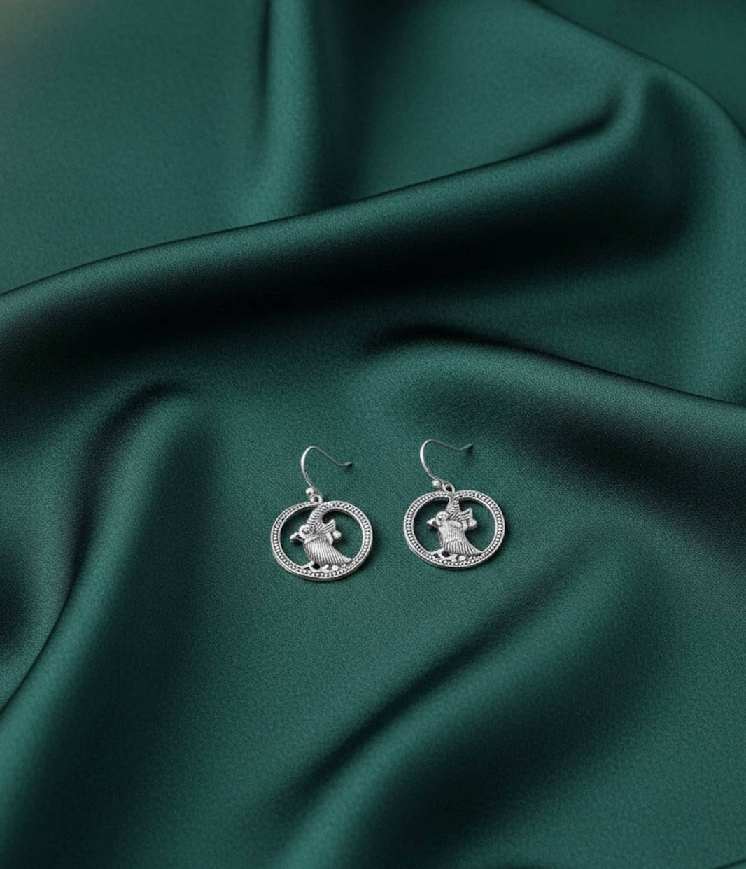 Silver Plated Parrot Design Earrings