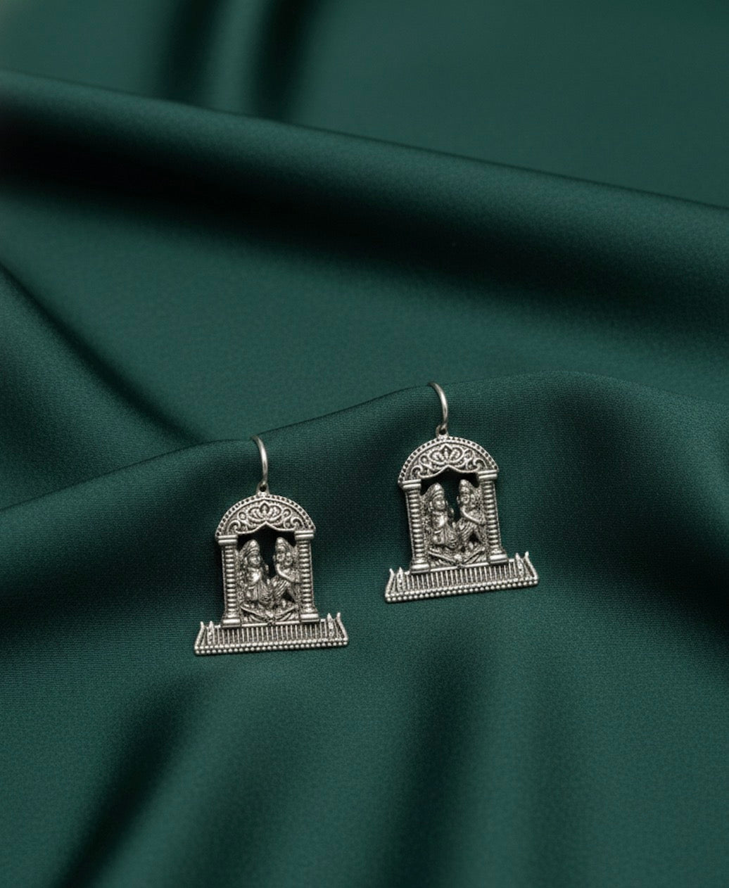 Beautiful Oxidized Temple Design Earrings