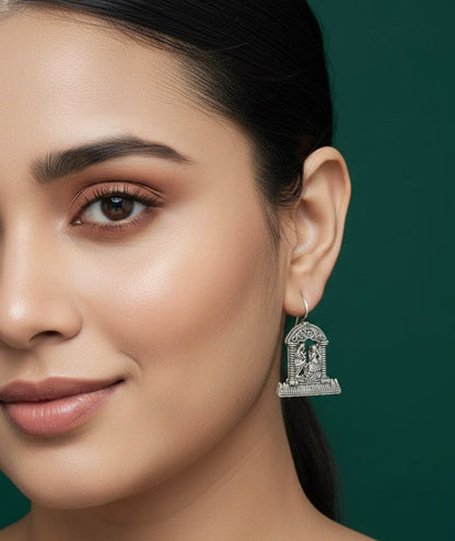 Beautiful Oxidized Temple Design Earrings