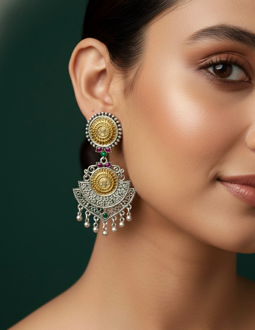 Unique Style German Silver Drop Earrings