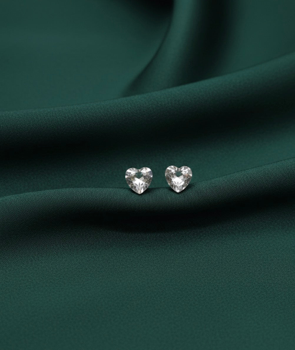 Mini Diamond Heart Studs