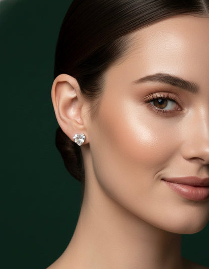 Mini Diamond Heart Studs