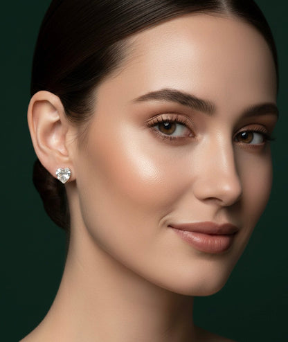 Mini Diamond Heart Studs