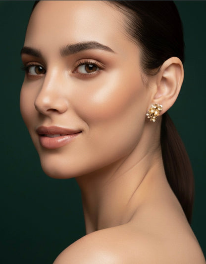 Women Gold Plated Floral Earring