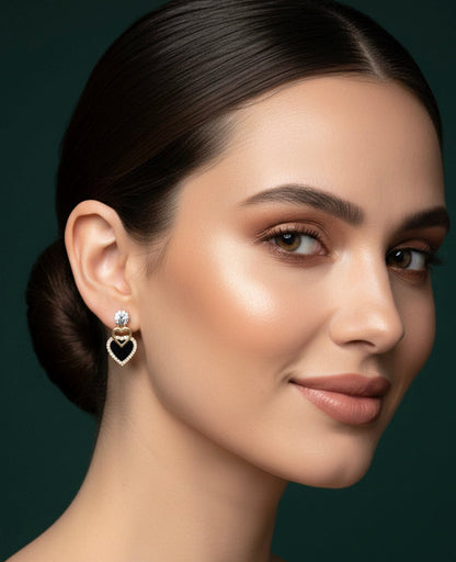 beautiful Golden heart Earrings