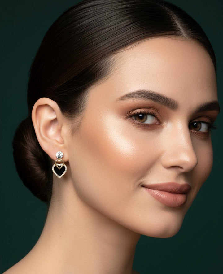 beautiful Golden heart Earrings