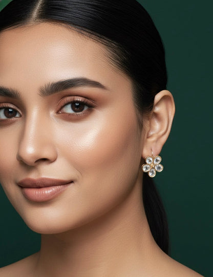 Artificial Beaded Flower Earrings