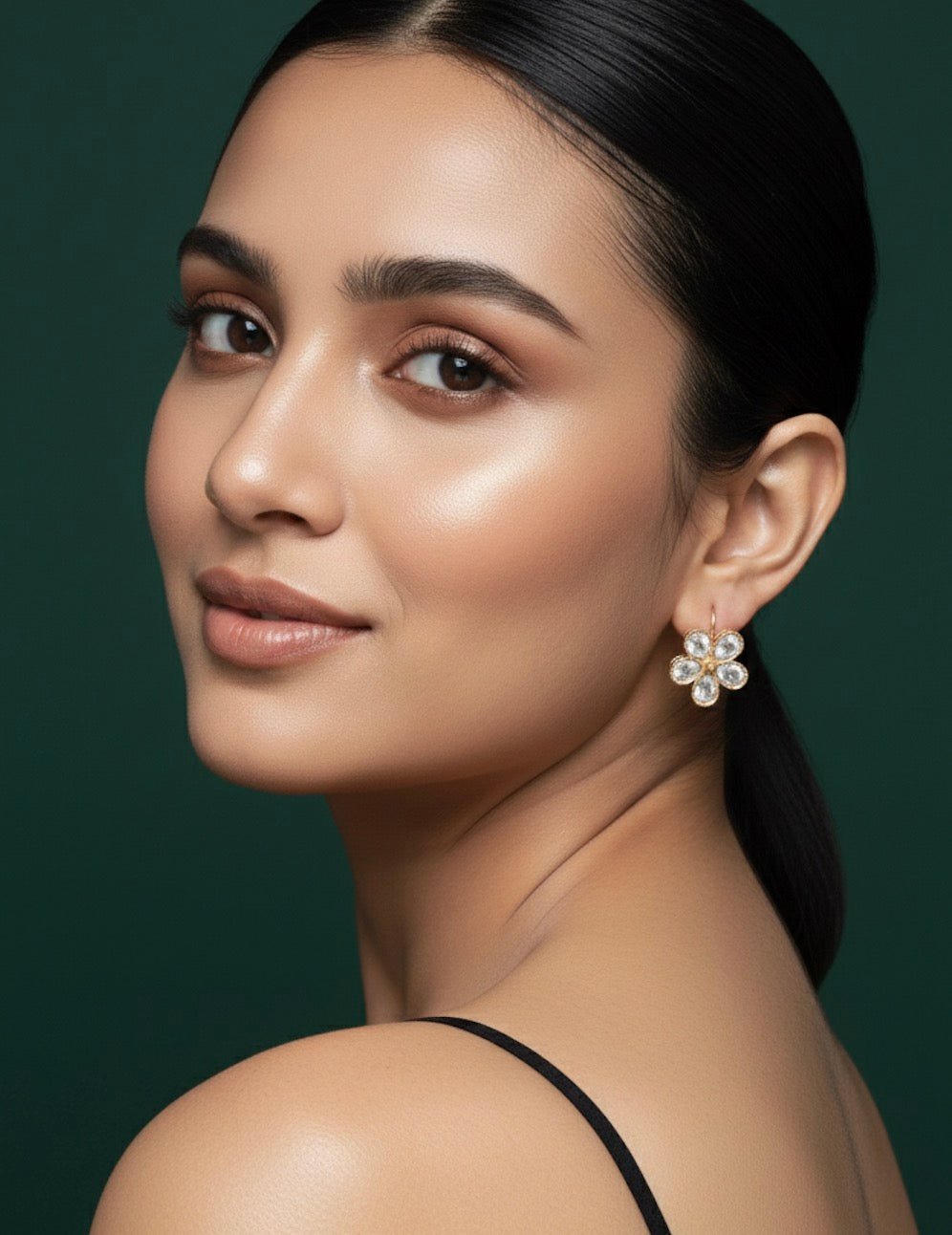 Artificial Beaded Flower Earrings