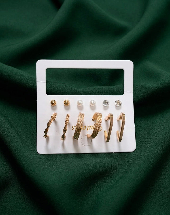 Pack Of 6 Bali &amp; Mini Studs Earrings set