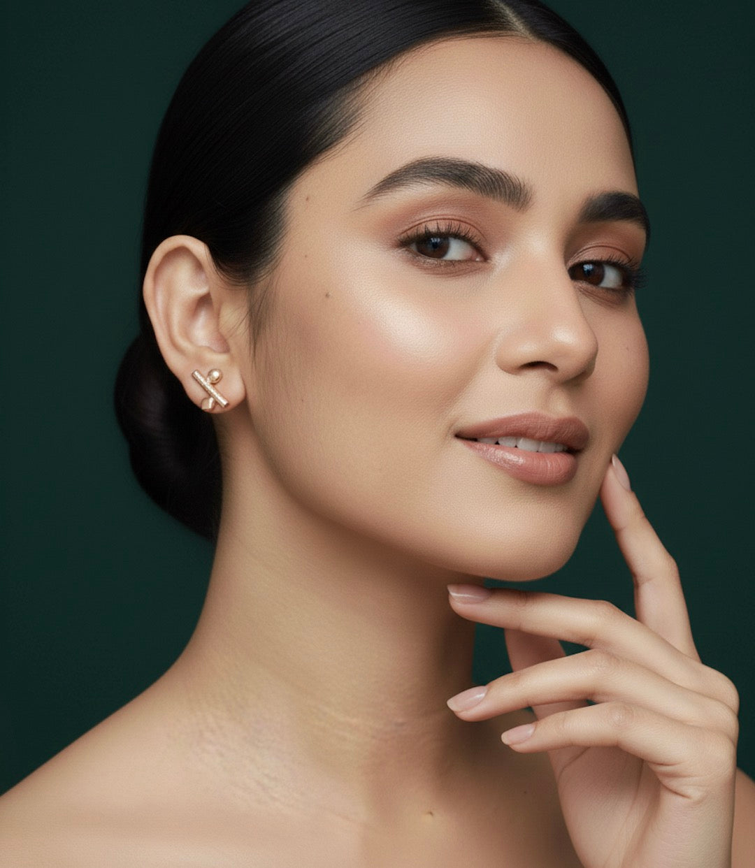 Women Gold Plated Minimal Earrings