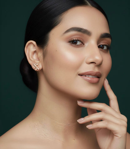 Women Gold Plated Minimal Earrings