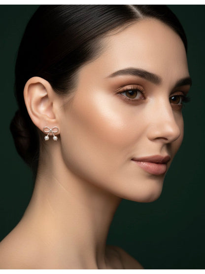 Silver plated Bow Earrings