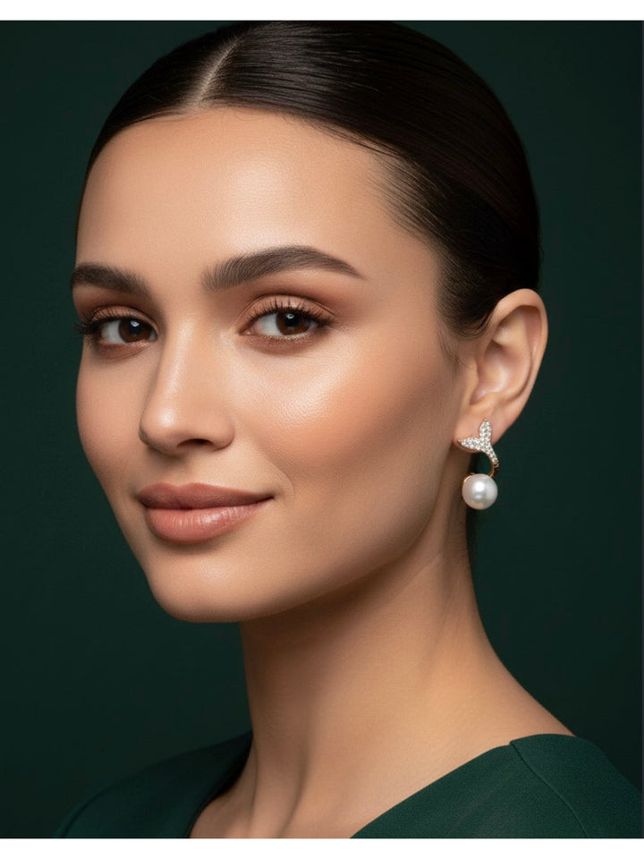 Fancy Pearl &amp; Diamond Earrings