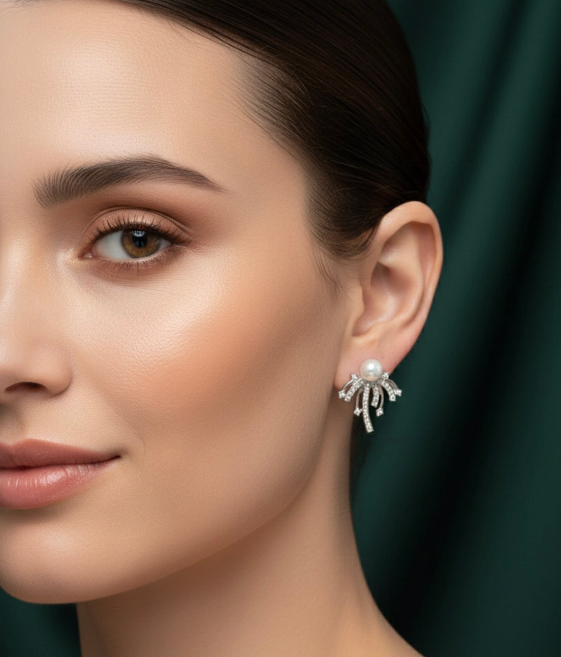 Pearl With Fancy Diamond Earrings