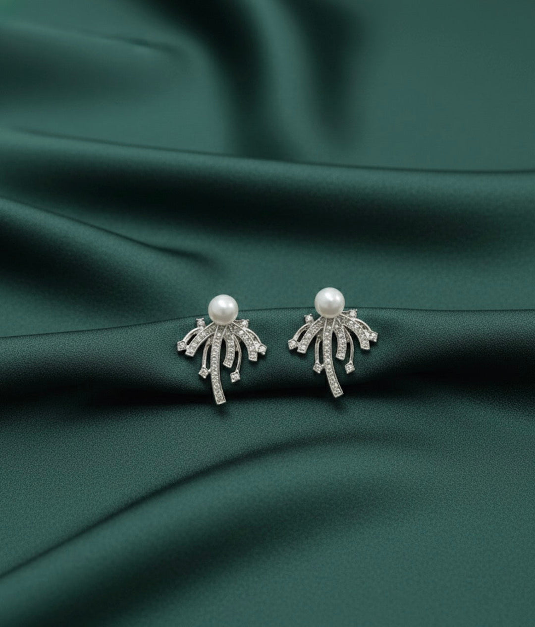 Pearl With Fancy Diamond Earrings