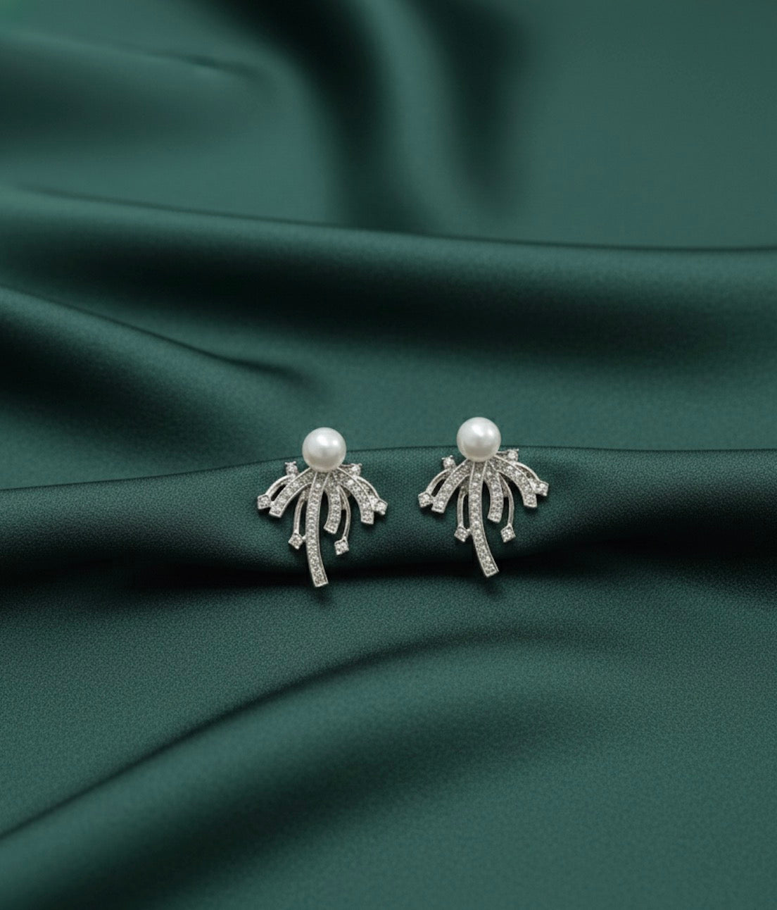 Pearl With Fancy Diamond Earrings