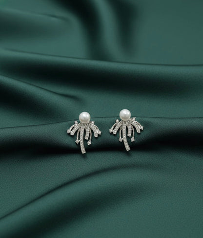 Pearl With Fancy Diamond Earrings